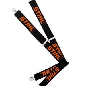 Bretellen, 130 cm, zwart/oranje, met metalen clips